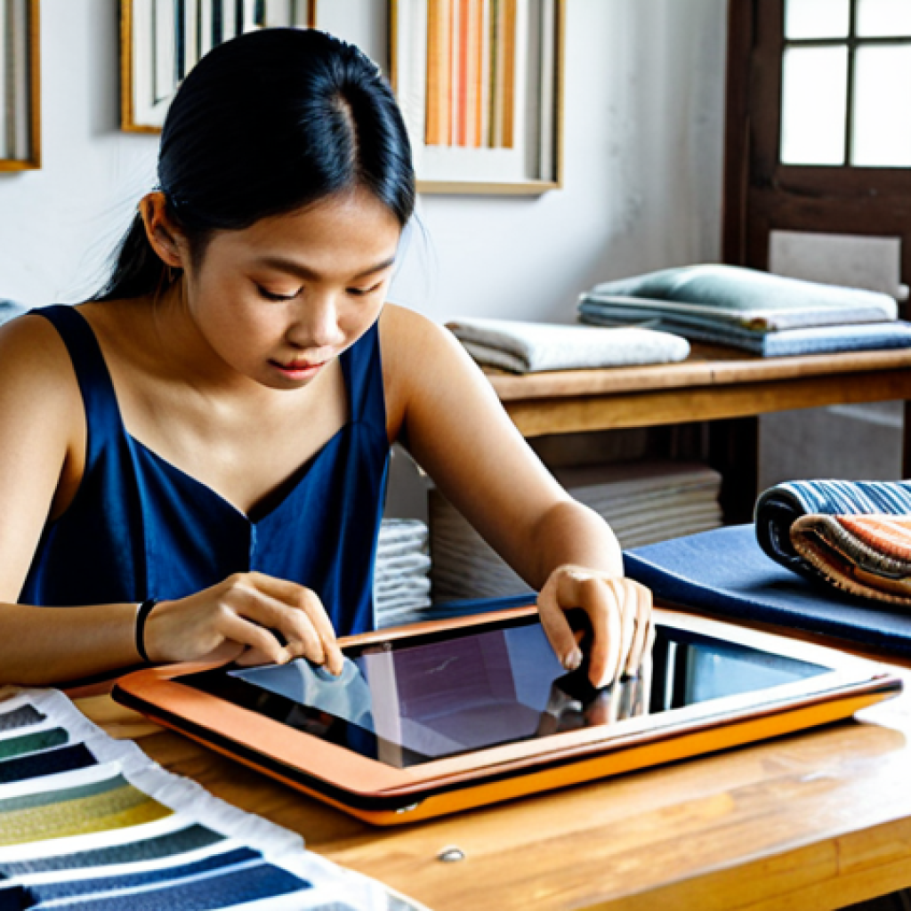 섬유기사와 관련 직업군의 전망 - Sustainable Textile Design Studio**

A bright, airy textile design studio in Bangkok, Thailand. A yo...