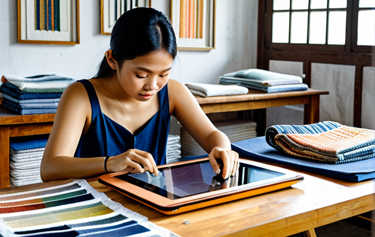 섬유기사와 관련 직업군의 전망 - Sustainable Textile Design Studio**

A bright, airy textile design studio in Bangkok, Thailand. A yo...