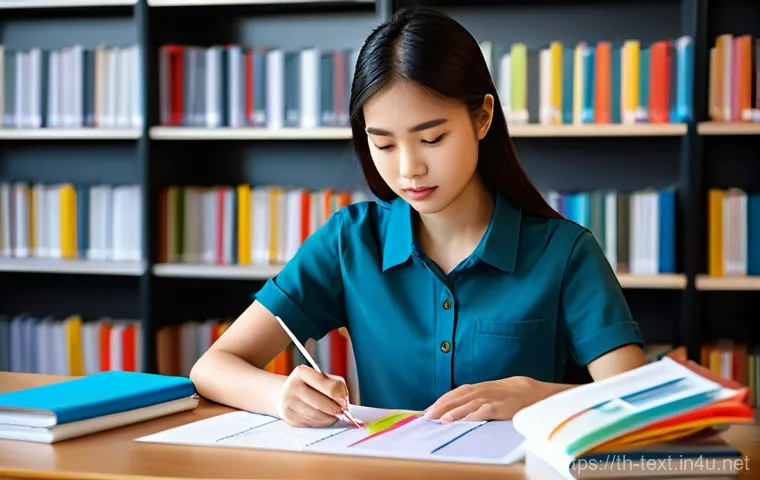 섬유기사와 시험 준비의 효과적인 방법 - **Prompt 1: Focused Textile Engineering Student**
    "A young Thai female student, fully clothed in...