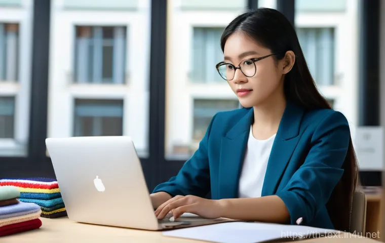 섬유기사 시험 대비 온라인 강의 - Image Prompt 1: The Modern Online Textile Engineer**