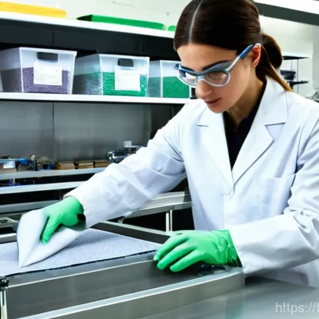 섬유기사 실기 시험의 어려운 점 - **Textile Quality Control Lab: Focused Engineer**
    A bright, clean, and modern textile laboratory...