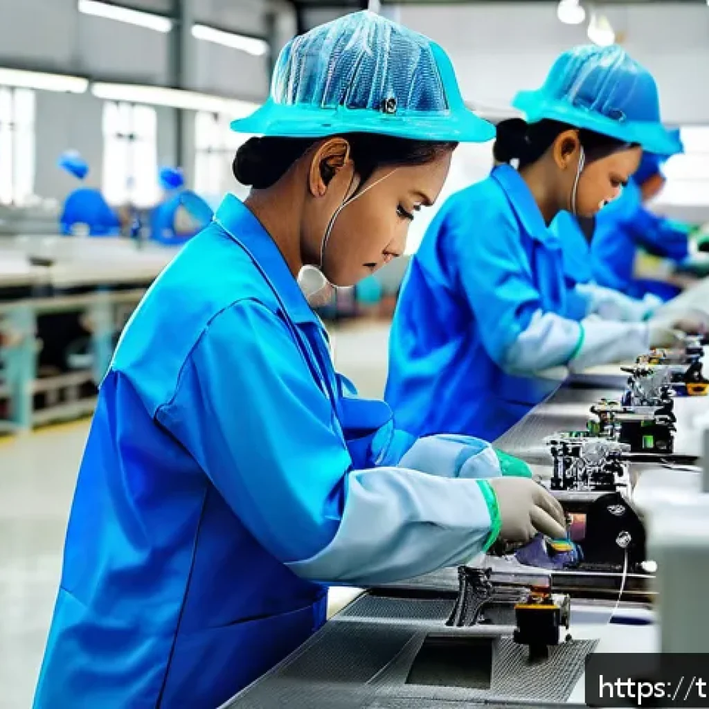 섬유기사 자격증과 관련 직업군의 전망 - A modern textile factory interior in Thailand showcasing advanced automated machinery operated by sk...